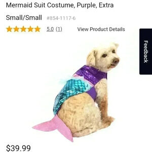 Mermaid Dog Costume - size L/XL Bnwt